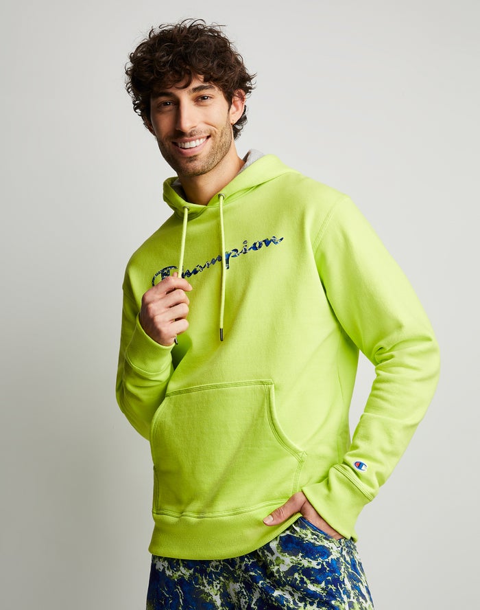 Sudadera Con Capucha Champion Hombre - Powerblend Fleece Chasing Waves ( Verde ) 1853470-VE